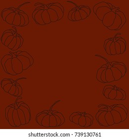 blank postcard with pumpkins, for Halloween