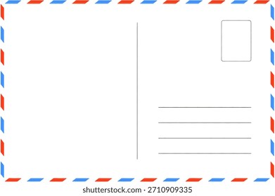 Plantilla de postal en blanco con lugar para sello