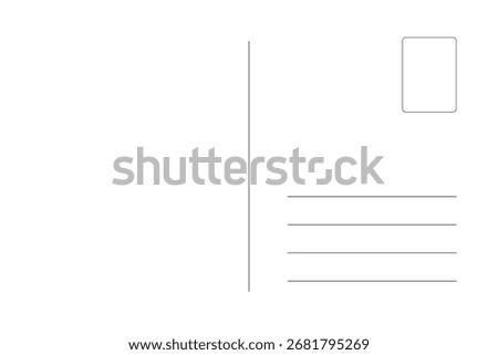 blank postcard template with place for stamp. white paper texture. airmail postcard. no border