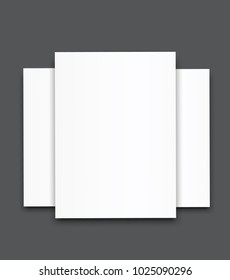 Blank poster bi fold brochure mockup cover template.