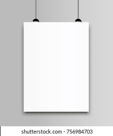 Blank poster bi fold brochure mockup cover template.