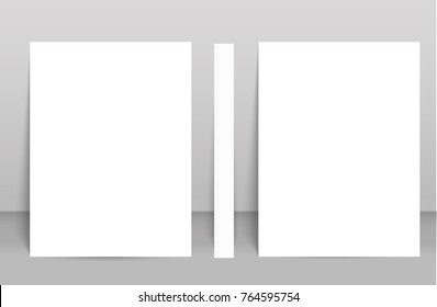 Blank poster bi fold brochure mockup cover template.