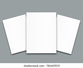 Blank poster bi fold brochure mockup cover template.