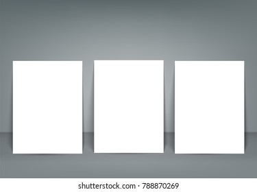 Blank poster bi fold brochure mockup cover template.