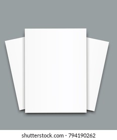 Blank poster bi fold brochure mockup cover template.