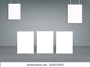 Blank poster brochure mockup cover template.