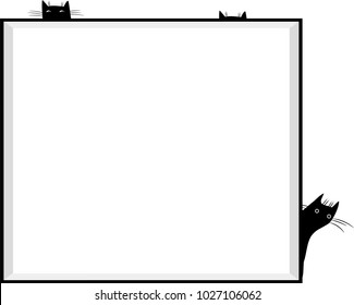blank poster and cats