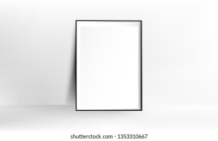 Blank poster frame realistic mockup