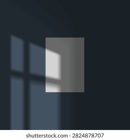 blank poster mockup with shadow overlay