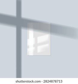 blank poster mockup with shadow overlay