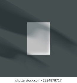 blank poster mockup with shadow overlay