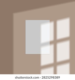 blank poster mockup with shadow overlay