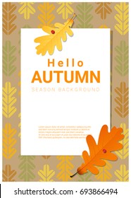 Blank poster on autumn theme background , vector , illustration