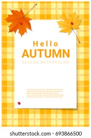Blank poster on autumn theme background , vector , illustration
