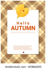Blank poster on autumn theme background , vector , illustration