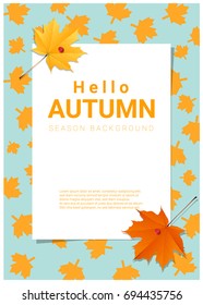 Blank poster on autumn theme background , vector , illustration