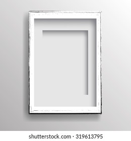 Blank Poster Template on Gray Wall . Vector Illustration .