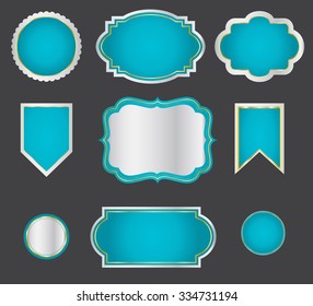 Blank Premium label and budges dark green and silver