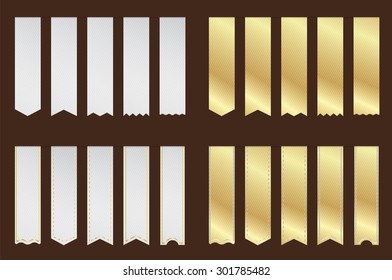 Blank Premium Vertical Ribbon Gold And Silver