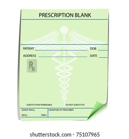 Blank Prescription Form - Vector