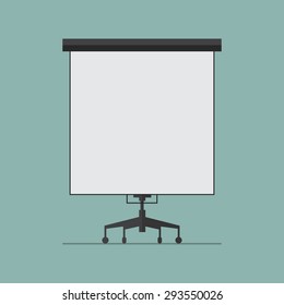 Blank presentation board. Clear flip chart icon in flat design. Vector Illustration