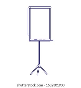 blank presentation board icon over white background, flat design, vector illustration