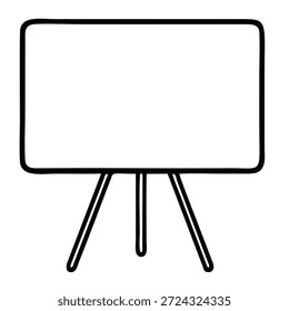 Ícone de Linha de Quadro de Apresentação em Branco