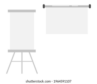 Blank presentation boards in different size isolated in white background