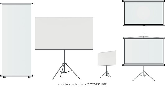 Modelo de Exibição de Apresentação em Branco, Projetor Screen Mockup Vetor