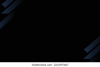 Blank presentation slide using a black background and blue colored diagonal shapes. Suitable for presentation, business, and cover.