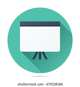 blank presentation stand board icon vector flat style, for training, business, meeting, project illustration