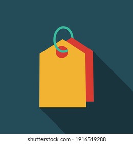 Blank price tag with string isolated, Hanging Sales tags icon, hang tag label flat icon for apps and websites