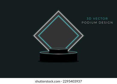 Blank product stand 3d podium vector