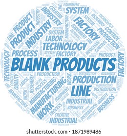 Blank Products word cloud create with text only.
