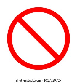 Blank prohibiting sign is a red crossed circle on a white background.