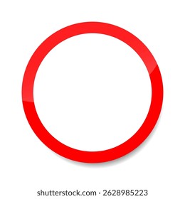 Vetor de sinal de proibição em branco. Símbolo circular de tráfego vermelho sem ícone, design plano.