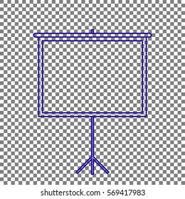 Blank Projection screen. Blue icon on transparent background.