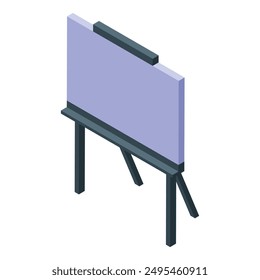 Pantalla de proyección en blanco en el trípode para presentaciones de negocios y educación