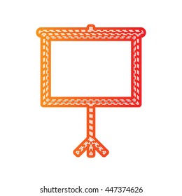 Blank Projection screen. Orange applique isolated.