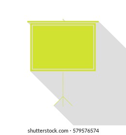 Blank Projection screen. Pear icon with flat style shadow path.