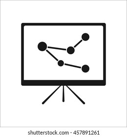 Blank projection screen presenting symbol sign simple icon on background