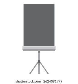 A tela de projeção em branco está em um tripé, pronta para uma apresentação importante