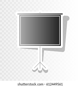 Blank Projection screen. Vector. Blackish icon on transparent background with transition.