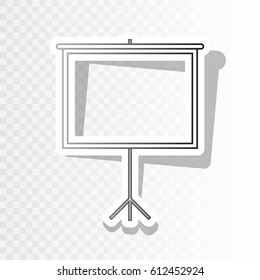Blank Projection screen. Vector. Blackish icon on transparent background with transition.