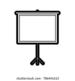 Blank Projection screen. Vector. Flat style black icon on white.