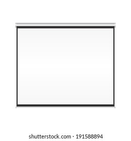 Blank projection screen vector on isolated white background