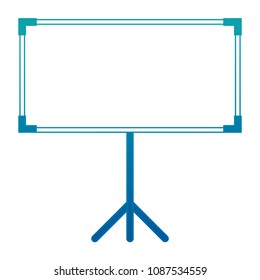 blank projector screen with tripod