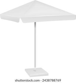 Blank promo umbrella mockup. White sunshade parasol