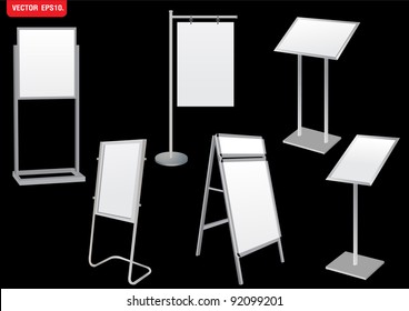 Blank Promotion Stand Set. Vector Template