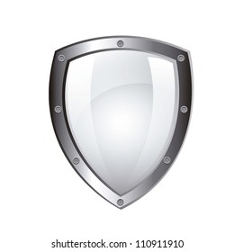 blank protection shield isolated over white background. vector